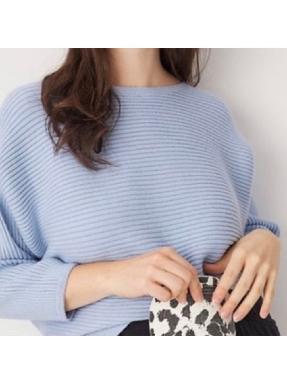 Anthropologie Kendall Light Blue Ribbed Boatneck Sweater